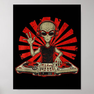 Affiche T-shirt graphique Dj drôle amateur de musique Alie
