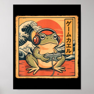 Affiche T-shirt graphique drôle de grenouille de jeu pour 