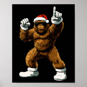 Affiche T-shirt graphique drôle de Noël Bigfoot Santa Enfa