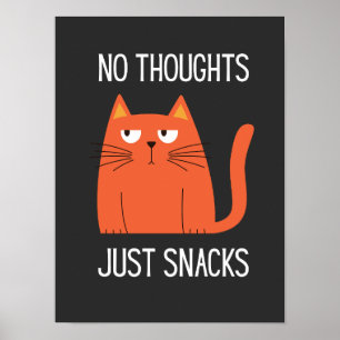 Affiche T-shirt graphique Kawaii Cat Snack Mood