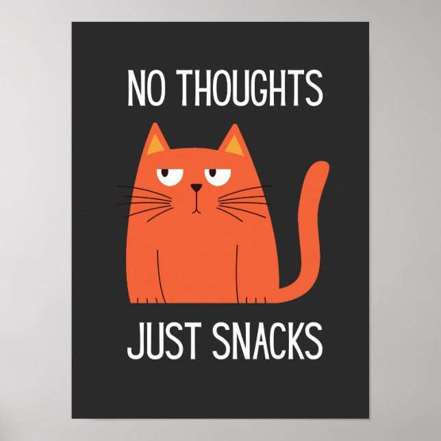 Affiche T-shirt graphique Kawaii Cat Snack Mood (Devant)