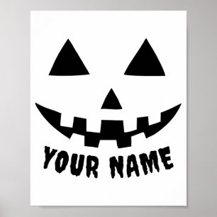 Affiche T-shirt Halloween Citrouille Personnalisé Noir Bla