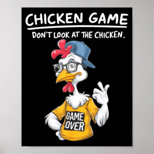Affiche T-shirt Humoristique de Famille Jeu du Poulet - Un