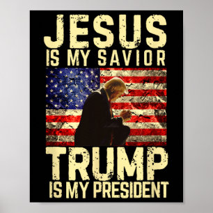 Affiche T-shirt Jésus Trump - Jésus est mon Seigneur Sauve