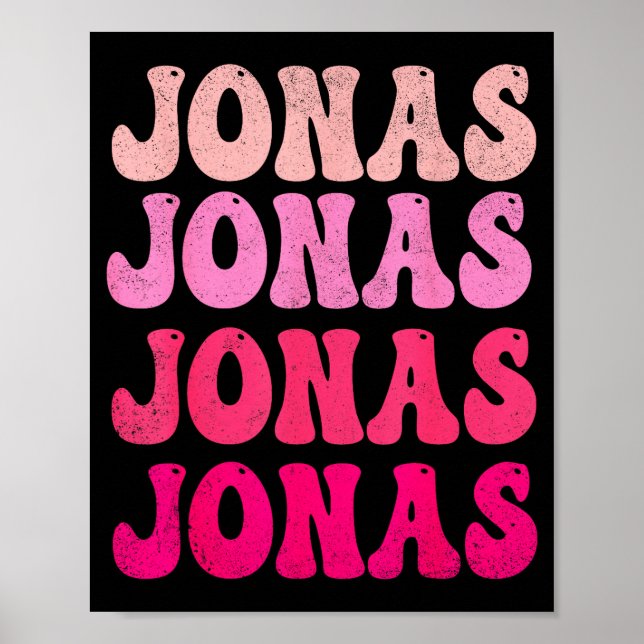 Affiche T-shirt Jonas Prénom D J'adore Jonas Mème Groovy  (Devant)