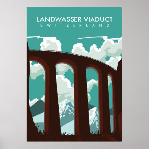 Affiche T-shirt Landwasser Viaduc Suisse
