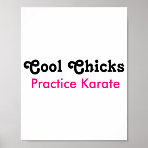 Affiche T Shirt Les Filles Cool Pratiqent Le Karaté