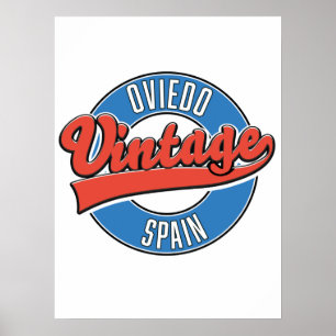 Affiche T-Shirt logo style vintage Oviedo espagne