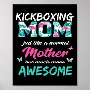 Affiche T Shirt Maman Drôle de Kickboxing Sport Mère