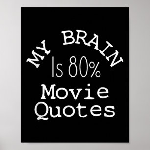 Affiche T-shirt « Mon cerveau est à 80 % de citations de f