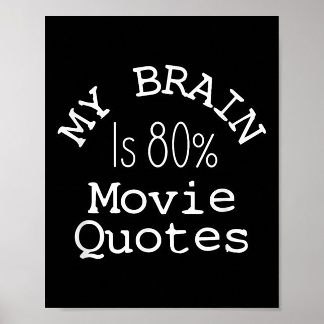 Affiche T-shirt « Mon cerveau est à 80 % de citations de f (Devant)
