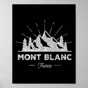 Affiche T Shirt Mont Blanc France Vintage Ski Tee Rétro