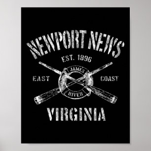 Affiche T-shirt Newport News Va Vintage Nautical Bateau