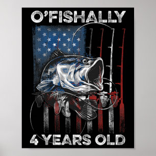 Affiche T-shirt « Ofishally 4 ans » pour 4e anniversaire p