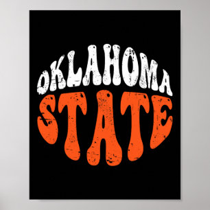 Affiche T-shirt Oklahoma State.retro Design Vintage Détres