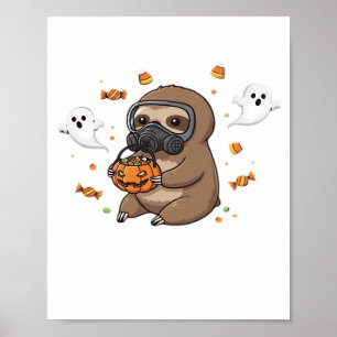 Affiche T-Shirt Oversized Halloween Chibi Sloth Hazmat