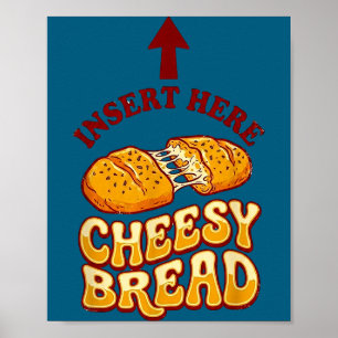 Affiche T-shirt pain de fromage drôle amateur de pizza