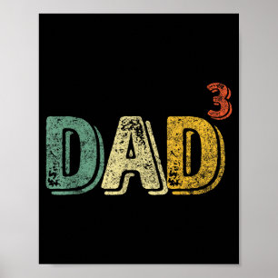 Affiche T-shirt Papa au cube Papa de trois Citation drôle