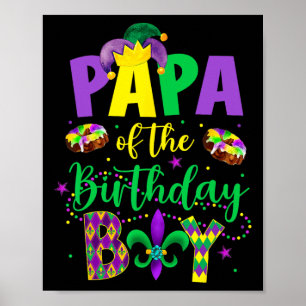 Affiche T-shirt Papa du garçon d'anniversaire Mardi Gras P