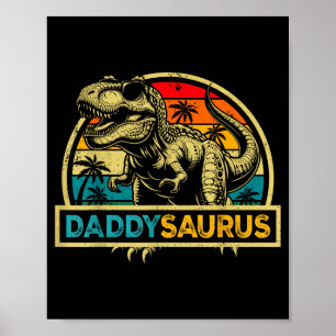 Affiche T-shirt Papa Saurus T Rex Dinosaure Papa Saurus Fa