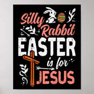 Affiche T-shirt Pâques Lapin Silly Christian pour Jésus Ho