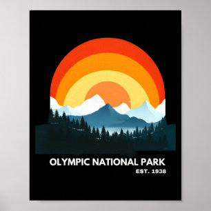 Affiche T Shirt Parc National Olympique Établi En 1938 Wa