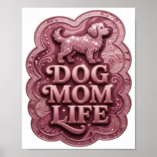 Affiche T-shirt personnalisé Statement Rose MAMAN CHIEN VI