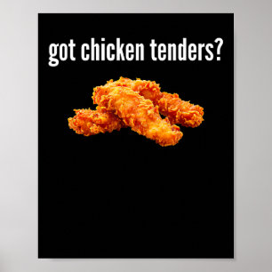 Affiche T-shirt pour amateurs de tenders de poulet, drôle