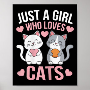 Affiche T-shirt pour chaton juste une fille qui aime les c