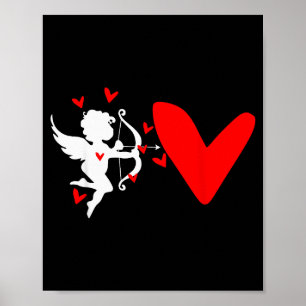 Affiche T-shirt pour femmes Cupidon Saint-Valentin Cœur Am
