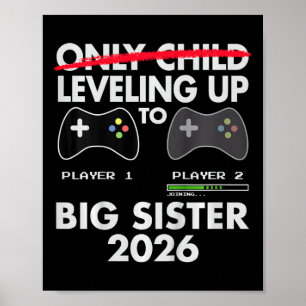 Affiche T-shirt pour grande sœur 2026 - Jeu vidéo 