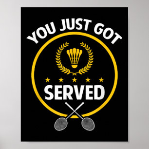 Affiche T-shirt pour joueur de badminton drôle servi Amour