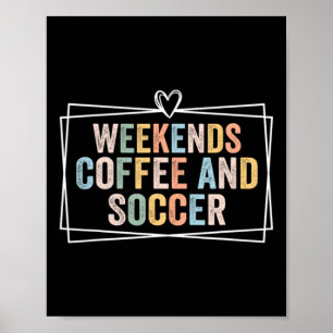 Affiche T-shirt pour maman footballeuse café cadeau pour f