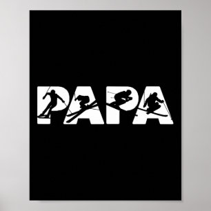 Affiche T-shirt pour papa skieur homme, cadeau drôle de pa