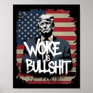 Affiche T-shirt pour partisan de Donald Trump Woke est gén