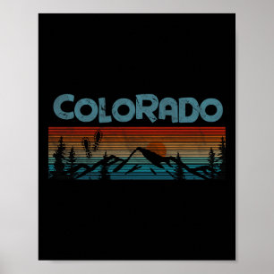 Affiche T-shirt rétro Colorado Rocky Mountains Ski Camping