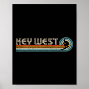 Affiche T-shirt rétro Key West Floride Surf Key West 