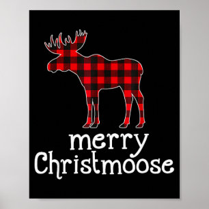 Affiche T Shirt Rouge à Carreaux Joyeux Christmoose Noël M