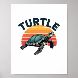 Affiche T-Shirt Tortue Rétro