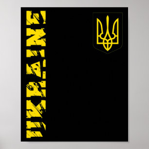 Affiche T-shirt Trident ukrainien Ukraine Tryzub Cadeau de