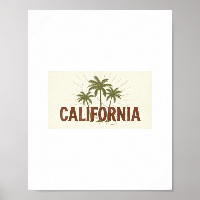 Affiche T-shirt vintage de Californie | Graphisme rétro pa (Devant)