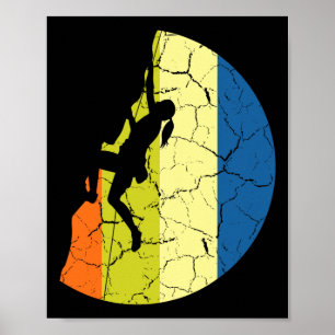 Affiche T-shirt vintage d'escalade de roche montagnard rét