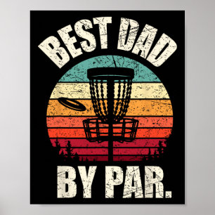 Affiche T-shirt Vintage Disc Golf Papa, Meilleur Papa Par