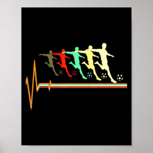 Affiche T Shirt Vintage Rétro Football Battement de Coeur