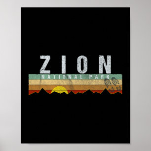 Affiche T-shirt Zion National Park Camping Randonnée Tee 1