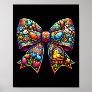 Affiche T-shirts de jour de Pâques à nœud papillon coquett