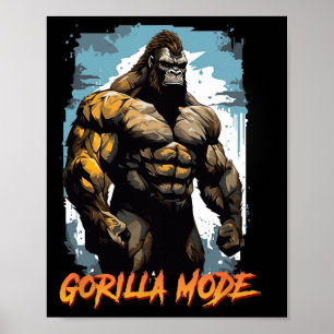 Affiche T-shirts de travail de gorille Mode Gorille Gym Et