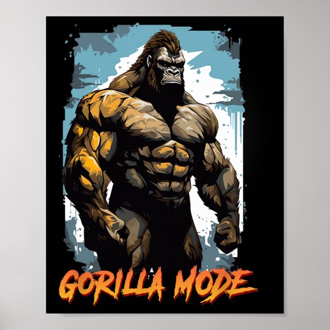 Affiche T-shirts de travail de gorille Mode Gorille Gym Et (Devant)