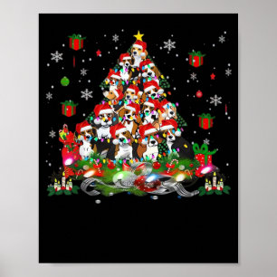 Affiche T-shirts drôles de Noël Beagle Arbre de Noël Chien