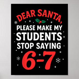 Affiche T-shirts drôles de Noël pour professeur pour élève